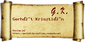 Gerhát Krisztián névjegykártya